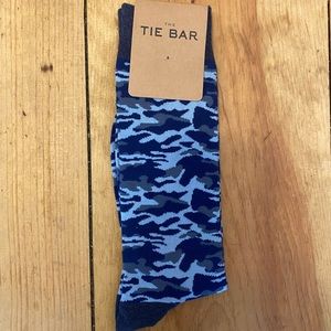 Tie Bar Covert Camo Navy Dress Socks